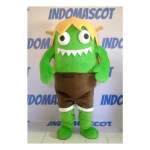 kostum badut maskot monster hijau