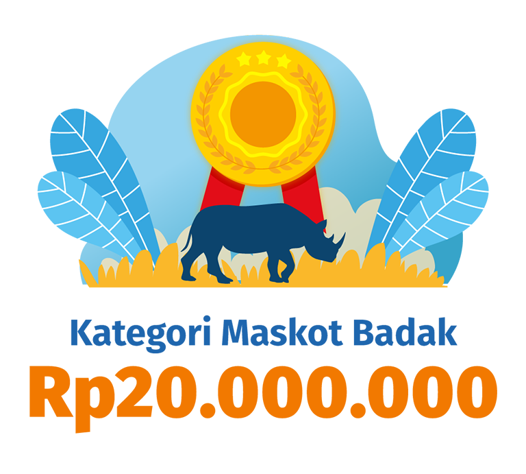 hadiah lomba desain maskot kategori maskot badak